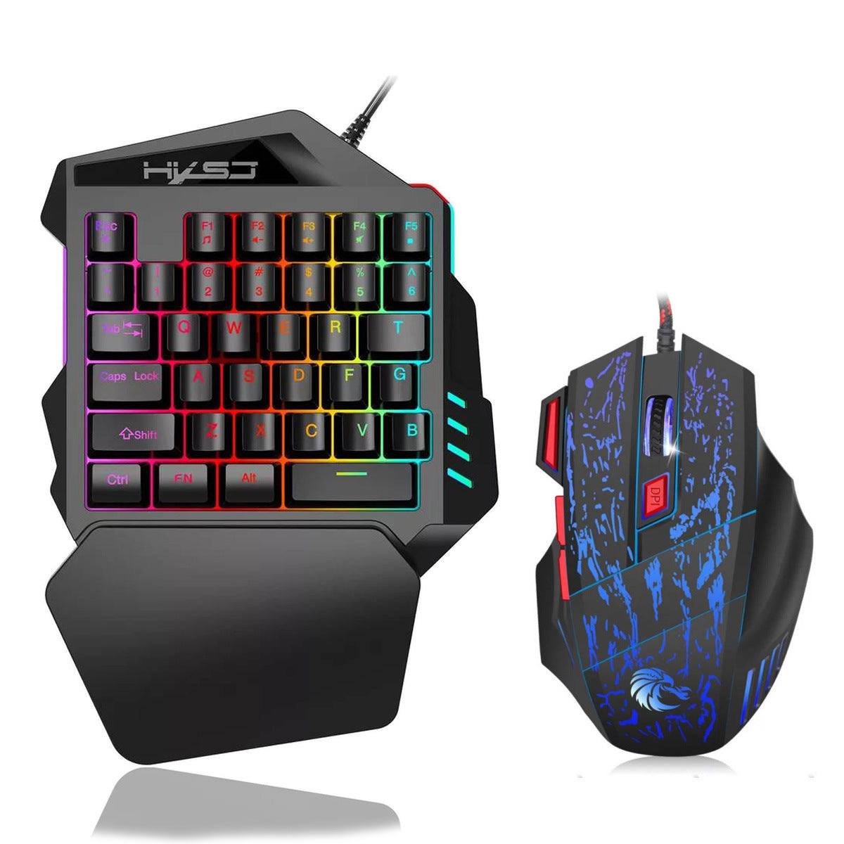 Bunte einhändige Gaming Tastatur mit Hintergrundbeleuchtung und Wasserschutz