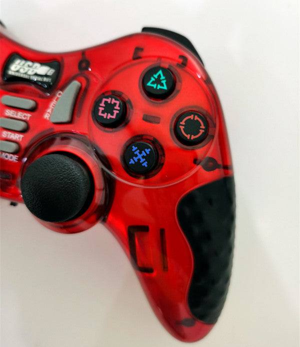 Kabelloser PC Game Controller in Rot und Grau mit USB Anschluss