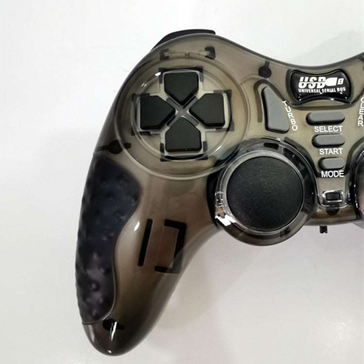 Kabelloser PC-Gamecontroller in Rot und Grau mit USB-Anschluss