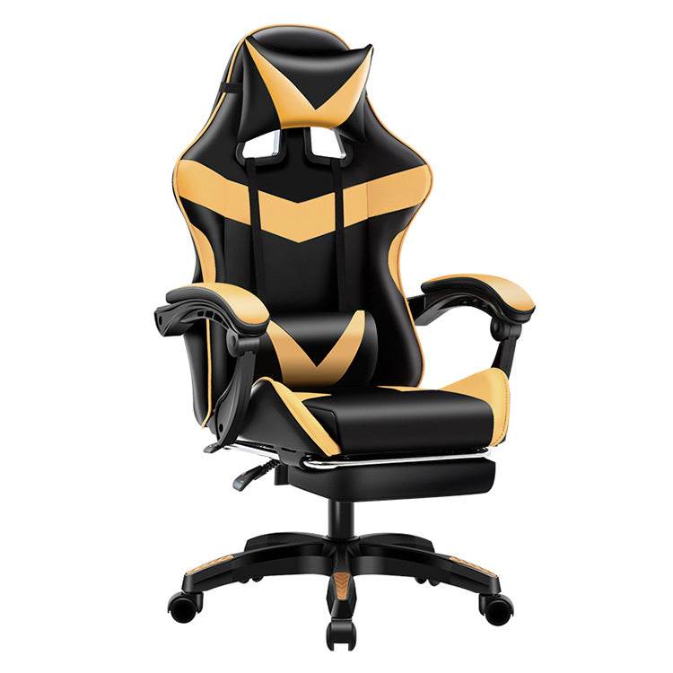 Moderner Gaming Stuhl aus Leder mit verstellbarer Rückenlehne und Fußstütze in verschiedenen Farben