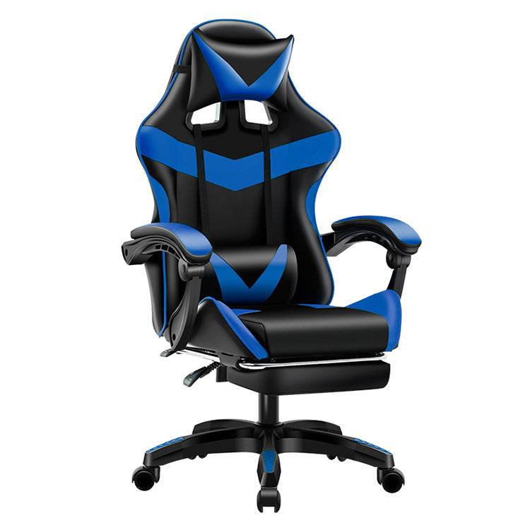 Gaming Stuhl mit Lederbezug, Fußstütze und verstellbarer Rückenlehne in verschiedenen Farben