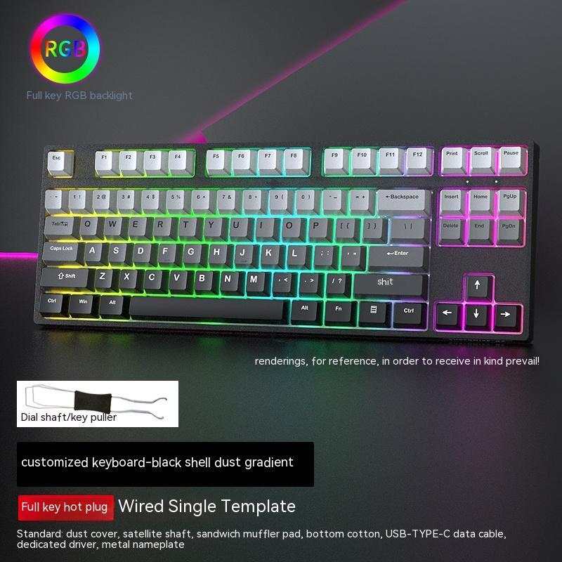 Wired Single-mode Gaming-Tastatur mit RGB-Beleuchtung und mechanischen Tasten