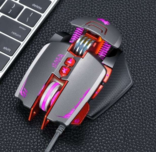 Thunder Wolf V9 Gaming-Maus mit Kabel, 2500dpi, ergonomisch, 6 Tasten, USB-Anschluss