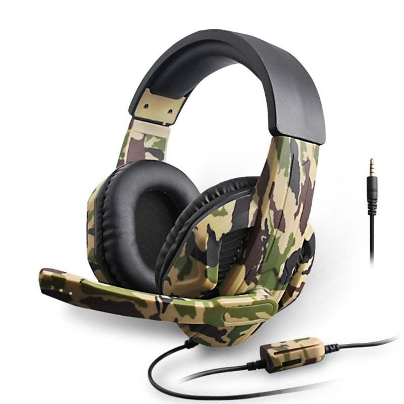 Camouflage Gaming-Headset mit Mikrofon und tiefem Bass für PS4, PS3 und PC