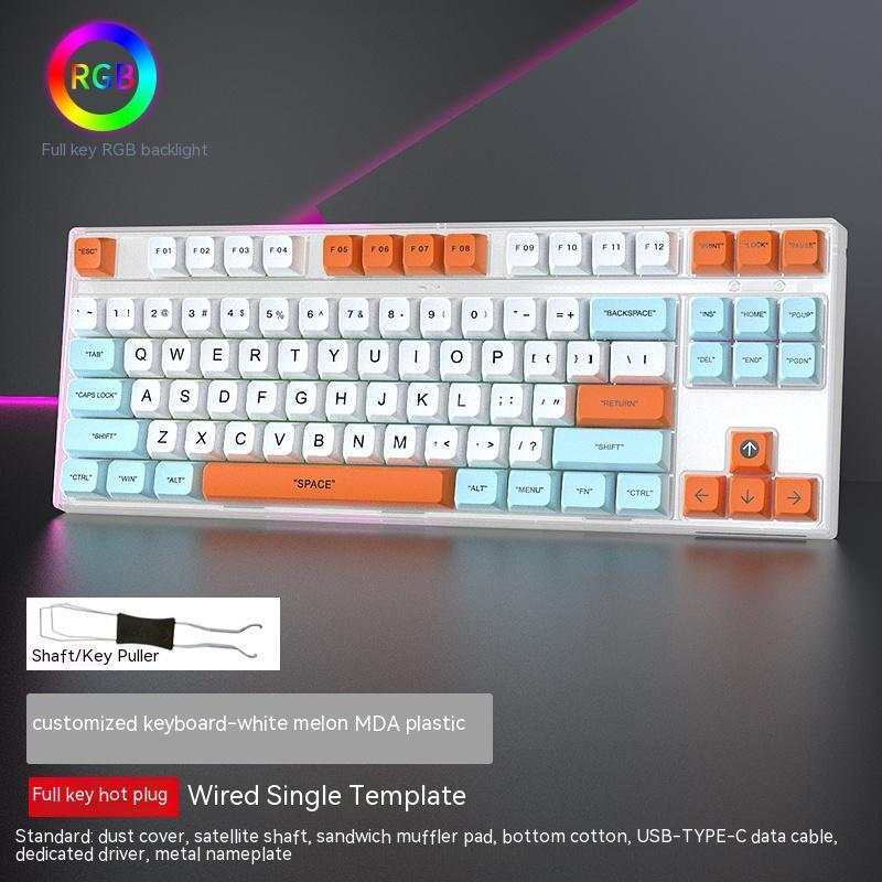 Wired Single-mode mechanische RGB Gaming-Tastatur mit 87 Tasten und USB Type-C Anschluss