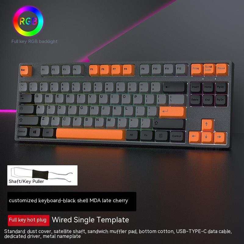 Verdrahtete Single-Mode Gaming Tastatur mit 87 mechanischen Tasten und RGB-Beleuchtung