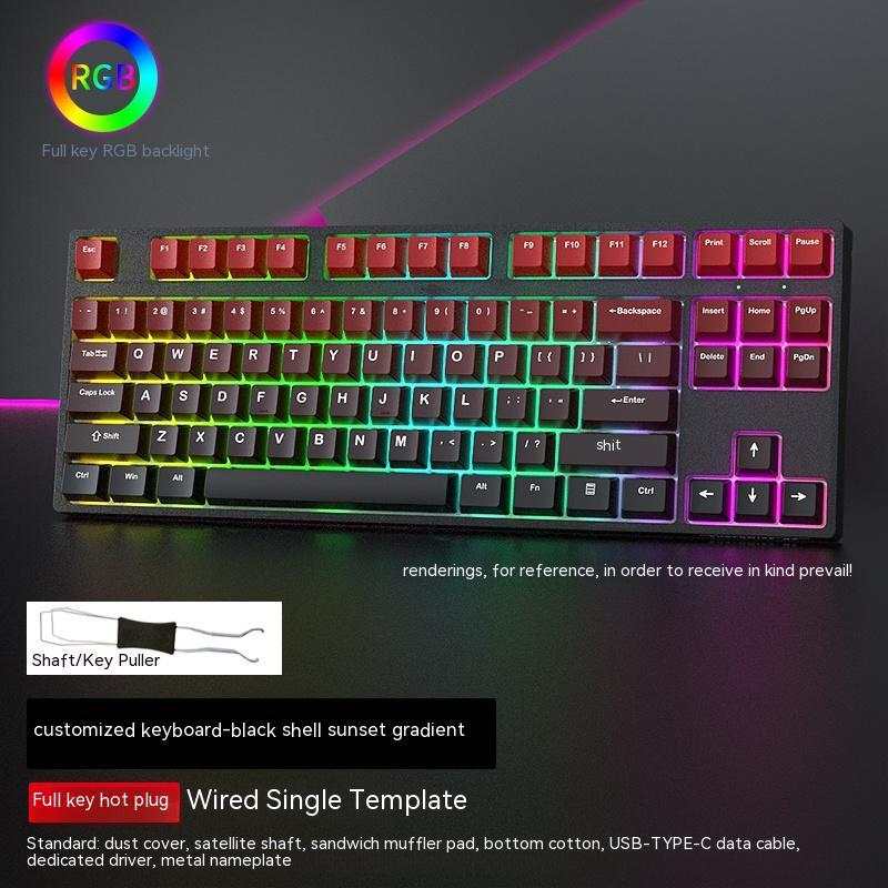 Mechanische Wired Single-mode Gaming-Tastatur mit RGB-Beleuchtung und USB Type-C Anschluss