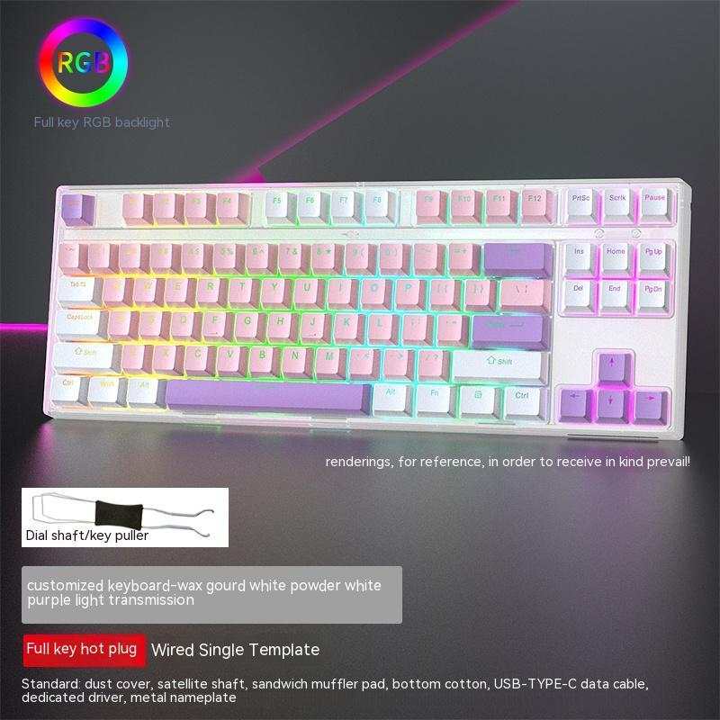 Kabelgebundene Single-Mode Gaming-Tastatur mit mechanischen Tasten und RGB-Beleuchtung