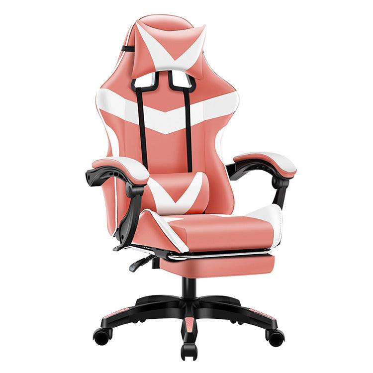 Moderner Gaming Stuhl aus Leder mit verstellbarer Rückenlehne und Fußstütze in verschiedenen Farbkombinationen