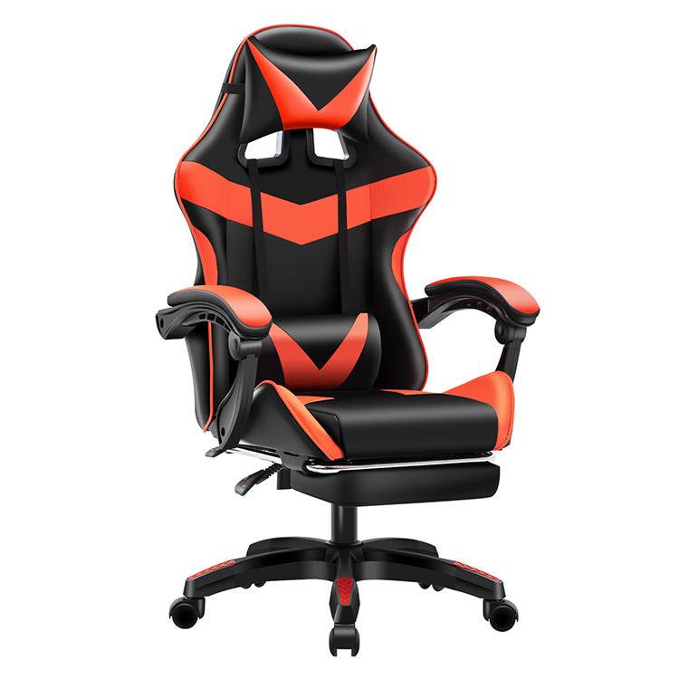 Moderner Gaming Stuhl aus Leder mit Fußstütze und verstellbarer Rückenlehne in verschiedenen Farben